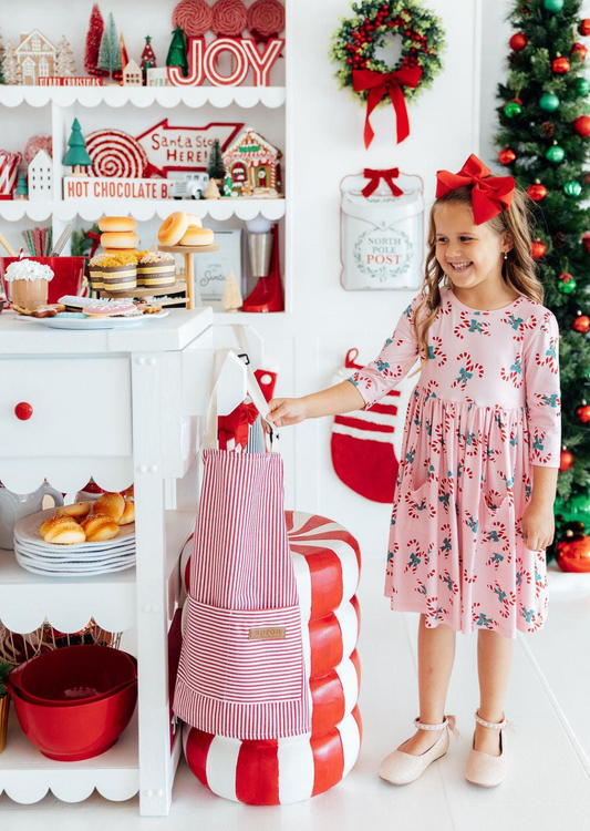 Candy Cane Lane 3/4 Sleeve Twirlee Dress