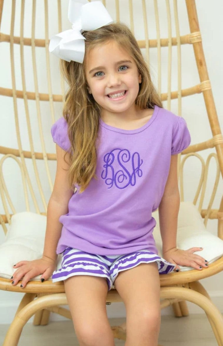 Girls Short Puff Sleeve Shirt