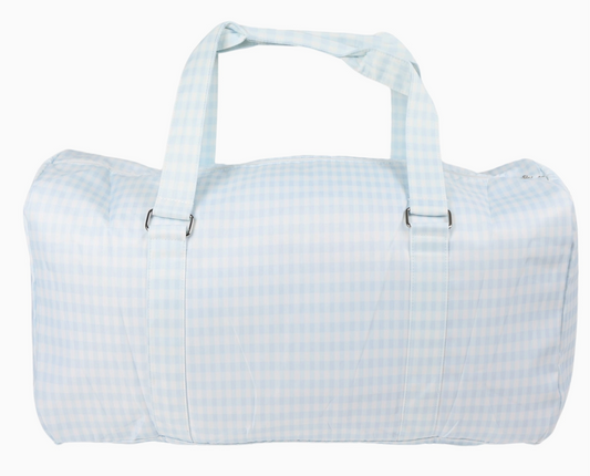 Nylon Duffle Bag (Blue Gingham)