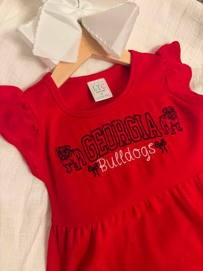 Georgia Bulldog Girl Ruffle Dress