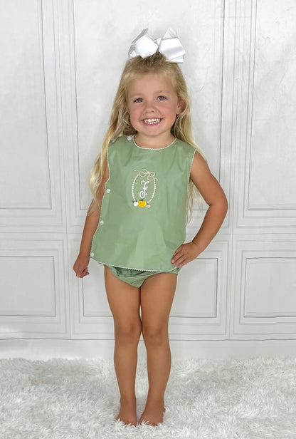 Girls Vintage Bloomer Set with Crochet