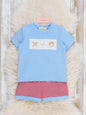 Home Run Batter Smocked Cotton Outfit: (5yrs)